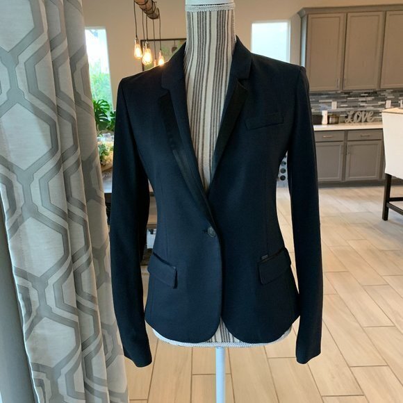 IKKS Label Milano Knit Satin Lapel Blazer